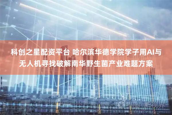 科创之星配资平台 哈尔滨华德学院学子用AI与无人机寻找破解南华野生菌产业难题方案